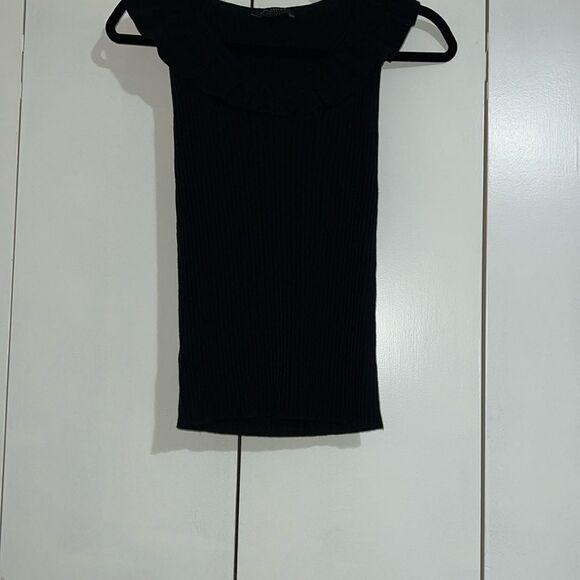 Ann Taylor SP Black Ruffled Sleeveless Top - Picture 5 of 5